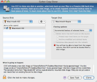 Carbon Copy Cloner Screenshot
