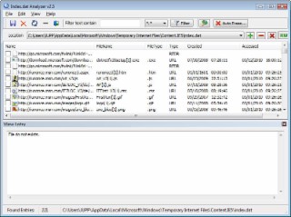 Index.dat Analyzer Screenshot